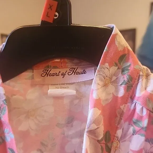 Heart Of Haute Peach Floral Dress Size S - Picture 2 of 4